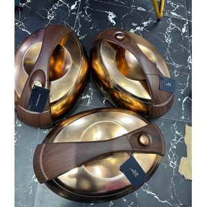 3-Piece Forever Gold Food warmer 