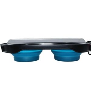 TD Silicone Pet Dual Collapsible Bowl - Blue