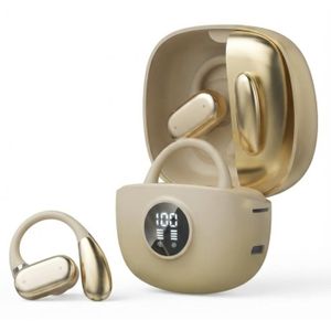 CYXG Q17 TWS Open-Ear Wireless Earbuds, Bluetooth 5.4 Sport Earphones with LED Digital Display Charging Case and Ear Hooks