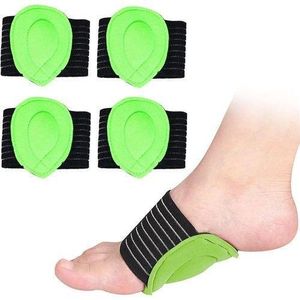  1Pair of Arch Support Brace with Pad, Breathable Plantar Fasciitis Sleeve, Soft Foot Compression Sleeve Wrap for Women Men Flat Feet Fallen Arches High Arch (Green)