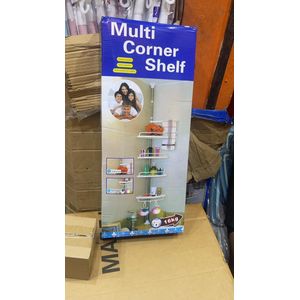 4-Tier Adjustable Multi-Corner Shower Shelf & Bathroom Organizer Pole