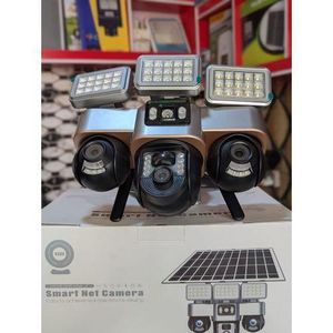 Smart Net 3lense Rotating 360 Waterproof Solar Camera with night vision Human tracking 4G V380 Big Lens