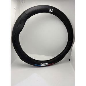 Top Grade Quality Carbon Fiber and Rubber Steering Wheel cover with Honda Logo - Black