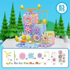 STY Children's Electric Gear Building Block Toy Kids 83 Pieces Blocks Set (4-6 Yrs, Battery Not Included)