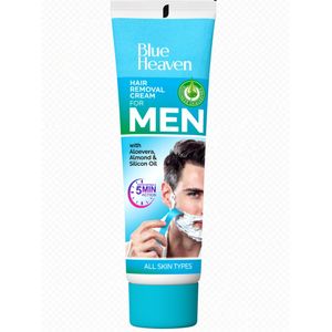 Blue Heaven Hair Removal Cream for Men with Aloe Vera, Almond and Silicon Oil-100g