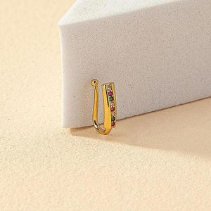 ONIBENZ Radiant Multi-Color CZ Clip-On Nose Ring - No Piercing Required