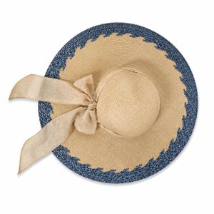 Fashion Express Women's Wide Brim Straw Sun Hat with Bow
