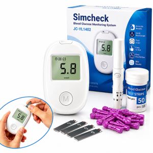 TOUPHY Glucose Monitoring System , Complete Kit with Glucometer, 50 Test Strips, 50 Lancets and Lancing Device