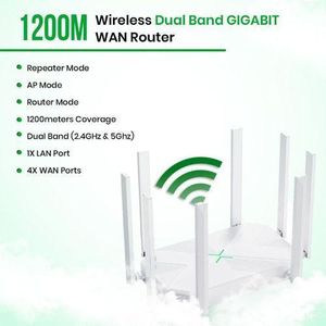 SMART 5G High Speed/WIDE RANGE 8-Antenna Wireless Dual Band 1200M Gigabit WLAN Router Signal Amp – 1200Mbps 5GHz/2.4GHz Wifi Router, Repeater Mode - 1200m Coverage WLAN WiFi Repeater 1200 Mbps for 4K Dual Band WiFi Extender Internet Booster Repeater
