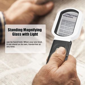 Generic Rechargeable Hand-held/Standing Magnifying GlWith 9 LED