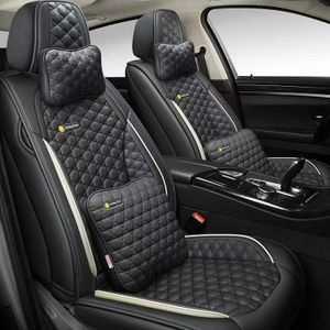 Premium Quality Smiley Face Leather Vehicle Seat Cover - Black