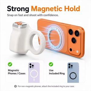 Magnetic Smartphone Camera Grip Wireless Shutter Universal Photo Stand Selfie Handle for iPhone, Android Vlog