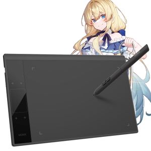 VEIKK Graphics Tablet with 8192 Pressure Sensitivity Battery-Free Pen and Touch Pad, 4 Hot Keys Drawing Pad for Computer, Supports Mac Windows Android Linux