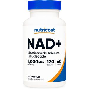 Nutricost  NAD+ Supplement 1000mg Per Serving  120 Capsules 60 Servings