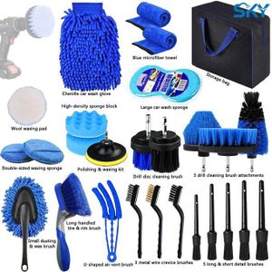 28‑Pc Car Detailing Kit – Wash, Polish, Brush Crevices, Remove Interior Dust.