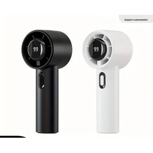 XJ08 Handheld Rechargeable Fan - High Speed Strong Wind with Digital Display 