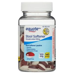 Equate Stool Softener Laxative Softgels for Constipation, 100 mg, 140 Count, Compare to Colace® Regular Strength Stool Softener
