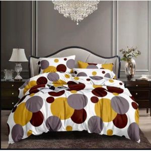 Modern Polka Dot Printed Bedsheet Set with Matching Pillowcases