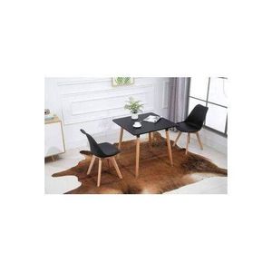 SQUARE Dining Table With WOODEN LEGS & 4 PLASTIC Dinning Chairs