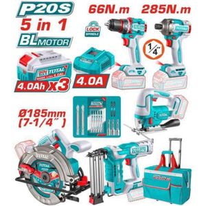 TOTAL 5 in 1 cordless combo tool set 20v