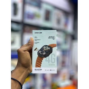 Unique Green Lion 4G Ultra Smart Watch Android 8.1 - SIM Card Slot, GPS, Rotatable Camera, WiFi, 4G LTE - Brown Strap