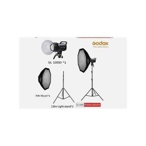 Godox Godo x 5600K 100W LED Video Light+95cm Grid Softbox+2.8m Light Stand Tripod UK