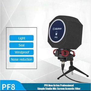 ALCTRON Professional Microphone Pop Filter with Windscreen, Studio Reflection Shield for Noise Reduction and Sound Isolation – Ideal for Recording, Singing, Podcasts, and Live Streaming - PF8