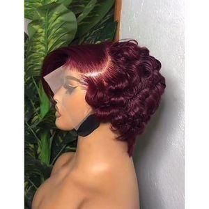 pure hair Tiwa pixie cuts wig with full frontal