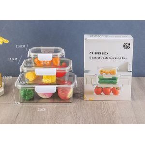 3pcs set rectangle food storage box with lock