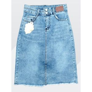Super quality ladies luxury midi-length stretch denim skirt 