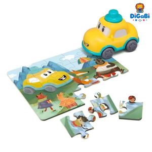 Digabi Pull Back Cars Toys and Jigsaw puzzle Set for 1 2 3 Year Toddlers, Baby Car Toys for 12-18 Months, Construction Vehicle Racing Car Set, Baby Toys for 1 2 Year Old Boy, 1st Birthday Gift for 1 2 3 Year Old Boys