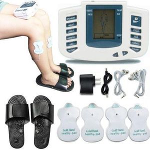 Multi-Functional Digital TENS Acupuncture Massager Machine + Therapy Slippers - Full Body Pulse Stimulator*