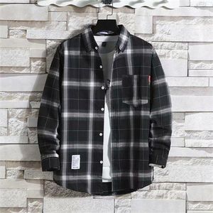 Men's Casual Business Dual-purpose Plaid Shirt Jacket - Black
