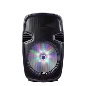 AILIPU SP-3511D Black Portable Rechargeable PA Speaker with Dual Wireless Microphones 