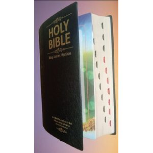 Holy Bible King James Version (KJV):Large Print with 53,000 Cross References,3-Year Bible Reading planner,Helps For Daily Application ,Concordance,Red Letter,Thumb Index & Ribbon Marker,Deluxe Black Leathersoft