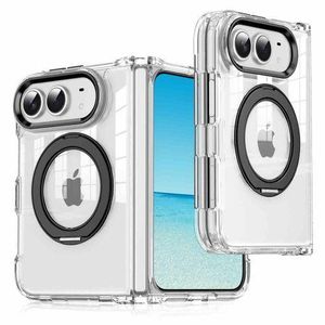 High-End Magnetic Suction flip Case Suitable for iPhone Duo Foldable Pouch Screen iPhone 18 Fold, with Metal Stand, Full Protection