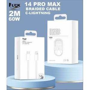 Flick 14 pro max braided 60w 2m super fast charging USB C to Lightning Cable iPhone Fast Charger Cable Power Delivery Type C Charging Cord Compatible with iPhone 14 13 13 Pro Max 12 12 Pro Max 11 XS XR X 8