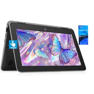 Hp Probook 11 - TOUCH- 128GB SSD/4GB RAM-Intel PENTIUM QUAD CORE WIN 11 Pro Laptop +Mouse &USB Light