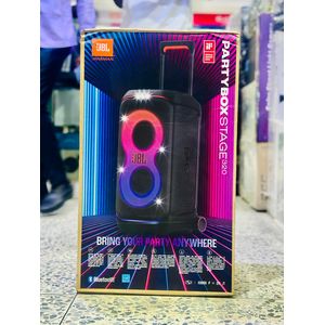 Exclusive JBL PARTYBOX STAGE 320 Wireless Speaker - 240W, Bluetooth, Wheels, 18H Battery, Mic Input, RGB Lights