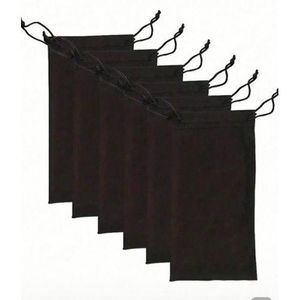 10pcs black eyeglasses/jewelry storage bag with drawstring closure - dust protection bag