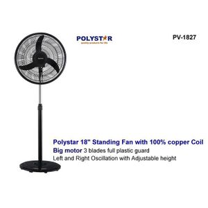 Polystar 18" 3 SPEED STANDING FAN 100% COPPER COIL