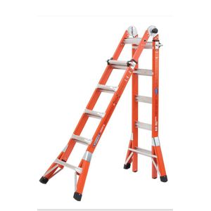 High quality fiberglass multipurpose ladder- en131 certified (150kg max load) non- conductive 