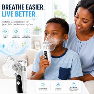 Nebulizer SMART Portable Nebulizers for Adult,Portable Mesh Nebulizers for Kids Nebulizers Nasal aid and Home Use, Rechargeable Nebulizers accessories  inhaler for Cold & Cough, Breathing Problem Nebulizerr machine CHEST CONGESTION RELIEF Nebulizing Machine