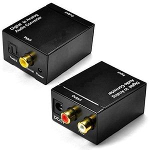 Digital Optical Coax to Analog RCA Audio Converter Adapter with Fiber Cable