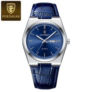 POEDAGAR Elegance super quality & sophisticated chronograph leather wristwatch