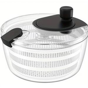 Clo Large Salad Spinner, 4 Liters Lettuce Spinner with Double Drainage Holes, Salad Dryer for Washing, Spinning, And Draining Greens, Fruits, And Vegetables, White