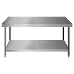 Stainless Steel Work Table 2 Layers Under-shelf - 4ft