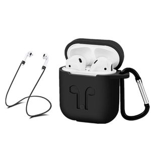AirPods Silicone Case Cover Protective Skin for Apple Airpod Charging Case, Black