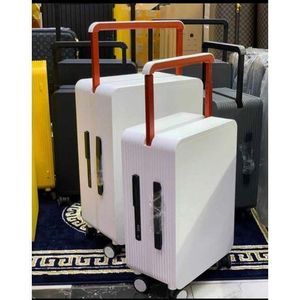 Leaves King WHITE WIDE POLE Trolley Luggage - 2set