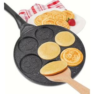 Clo 7-Hole Non-Stick Pancake Pan with Waffle Molds - Durable Aluminum Alloy, Perfect for Baking Fluffy Pancakes, Waffles, And Brownies, Ideal for Home And Restaurant Use, Restaurant-Quality Pancakes  Decorative Pancake Design Sturdy Aluminum Alloy
